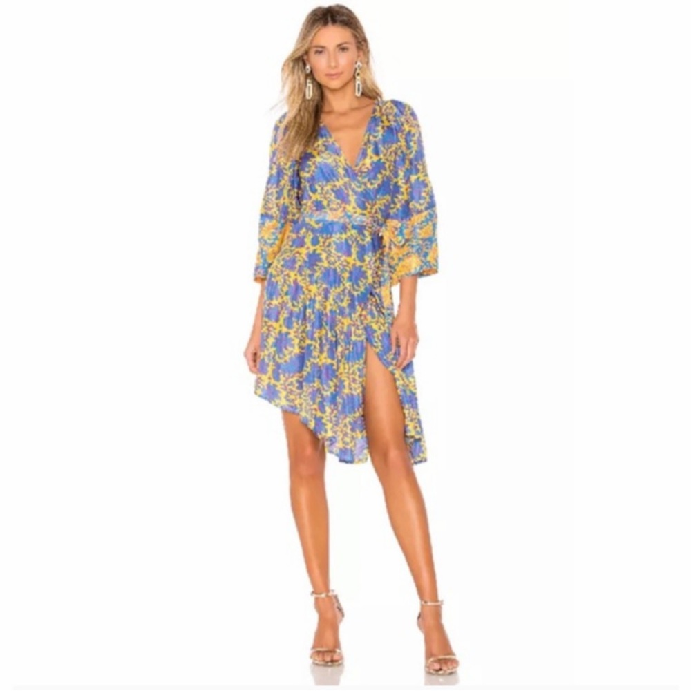 Apiece Apart Asymmetrical Blue and Yellow Dress
